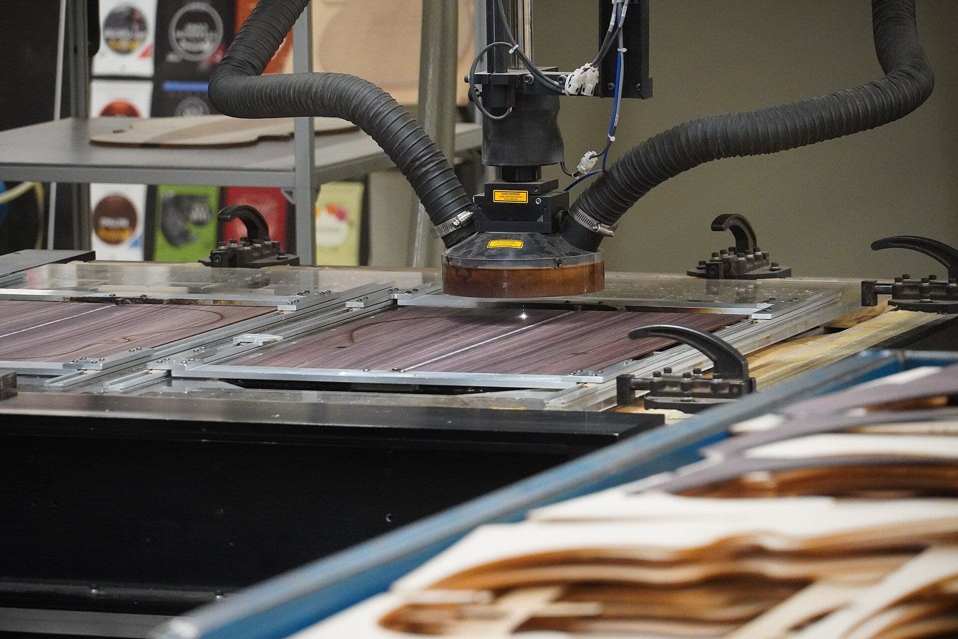 CNC laser cutting machine in operation